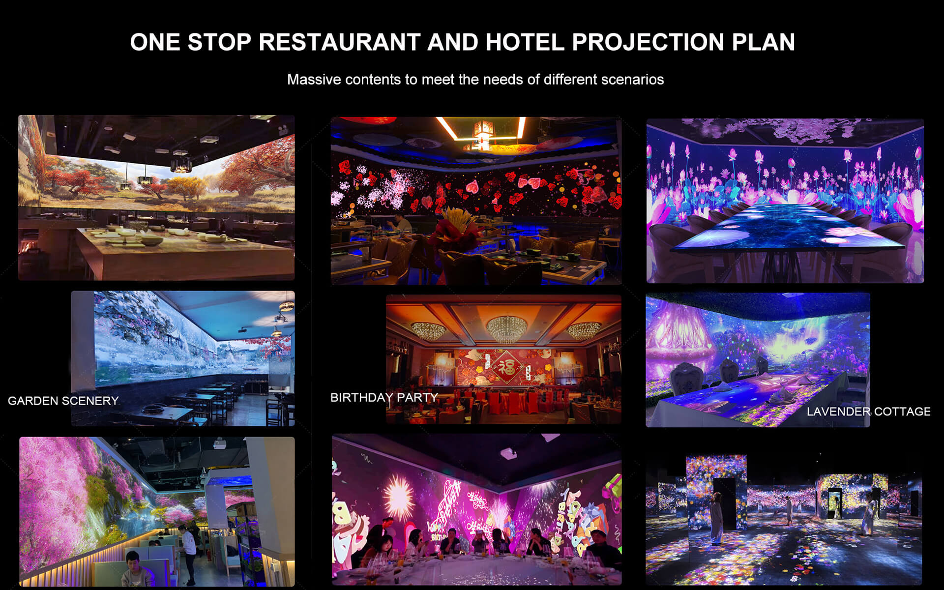 3D Holographic Restaurant Projection-Interactive Floor Projection, Wall Projection, Interactive Projection Games Supplier